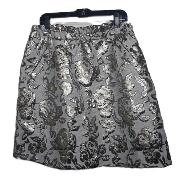 Eloquii Metallic Taupe Floral Brocade Mini Full Skirt 16 Party Wedding Event - Picture 6 of 9